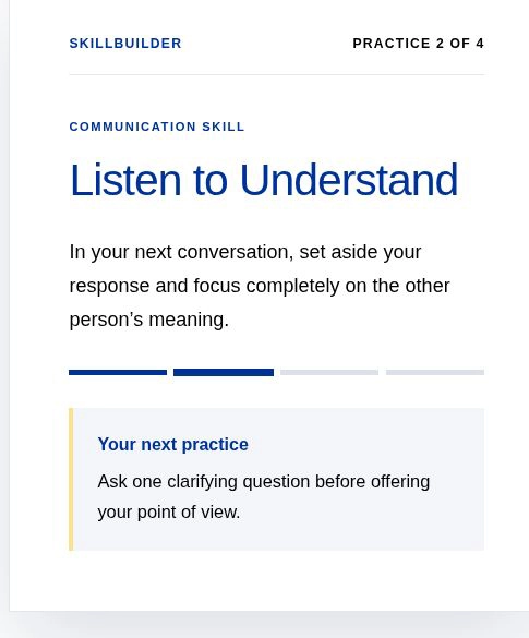 SkillBuilder leadership practice with step-by-step development activities